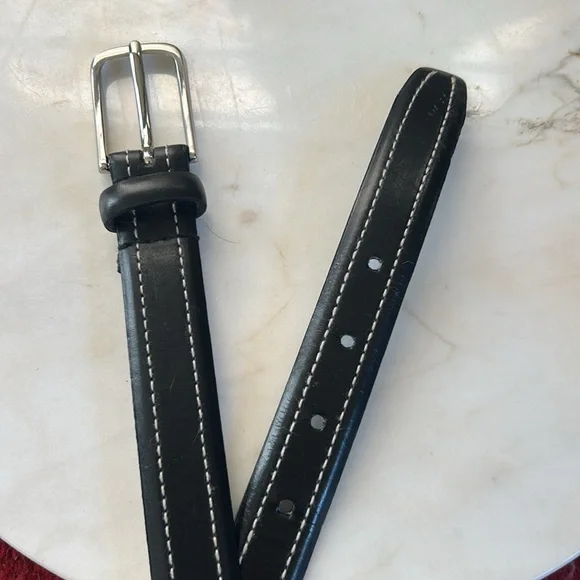 Men's Black Leather Belt NWOT - Picture 7 of 8